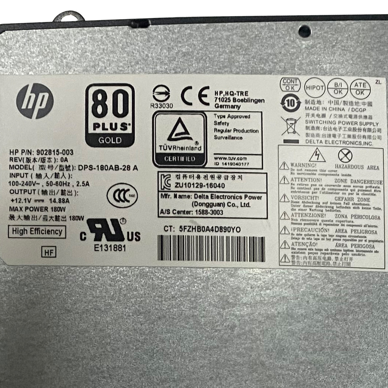 HP 902815-003 EliteOne G800 Power Supply DPS-180AB-28-A