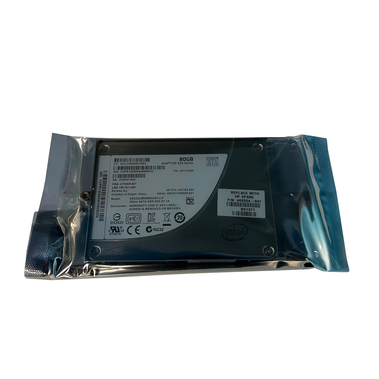 HP 486304-001 80GB SATA 3GBPS 2.5" SSD