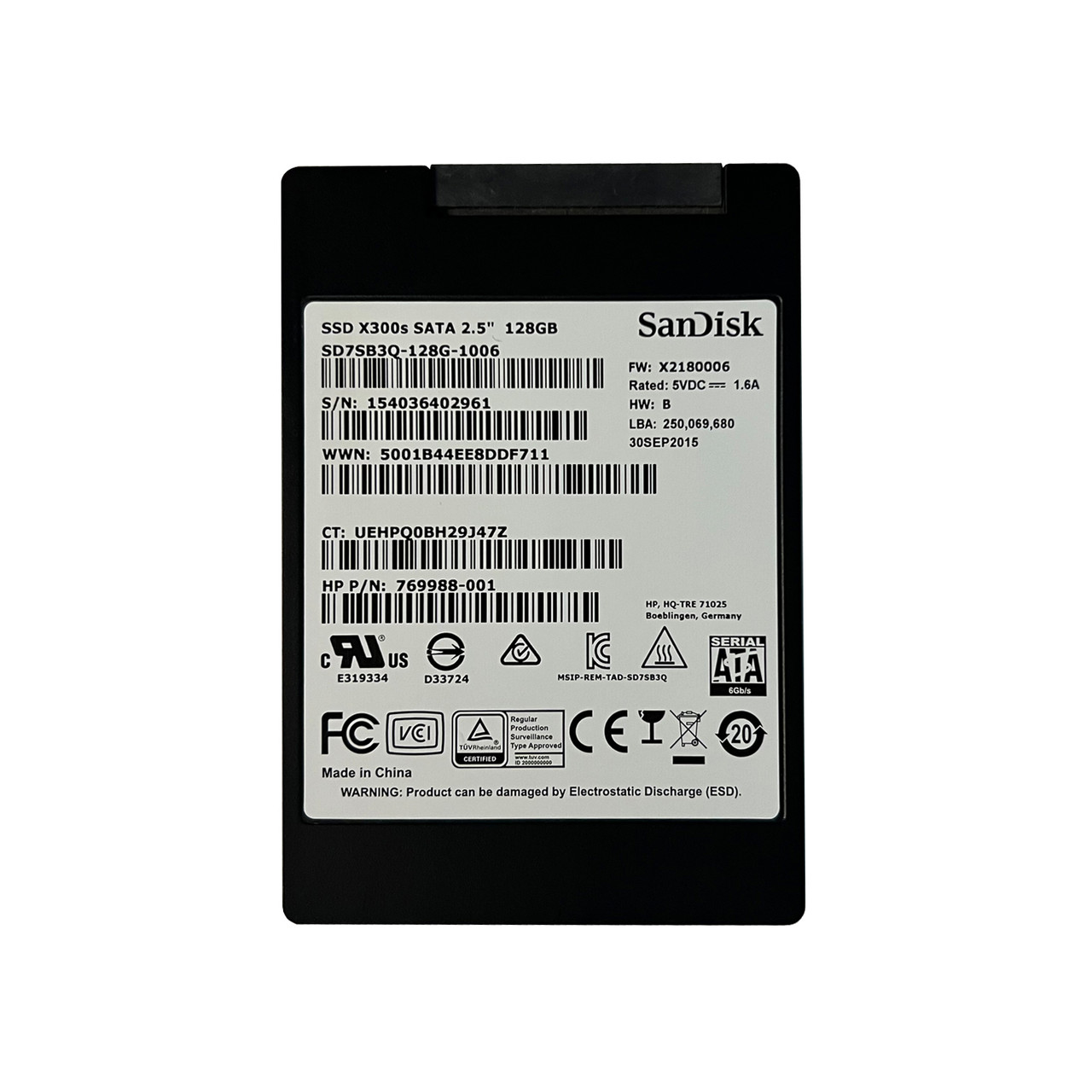 HP 769988-001 128GB SATA 2.5" SSD SD7SB3Q-128G-1006