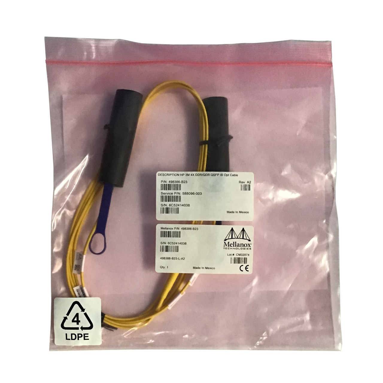 HP 498386-B23 4 x Optical Cable 3M 588096-003