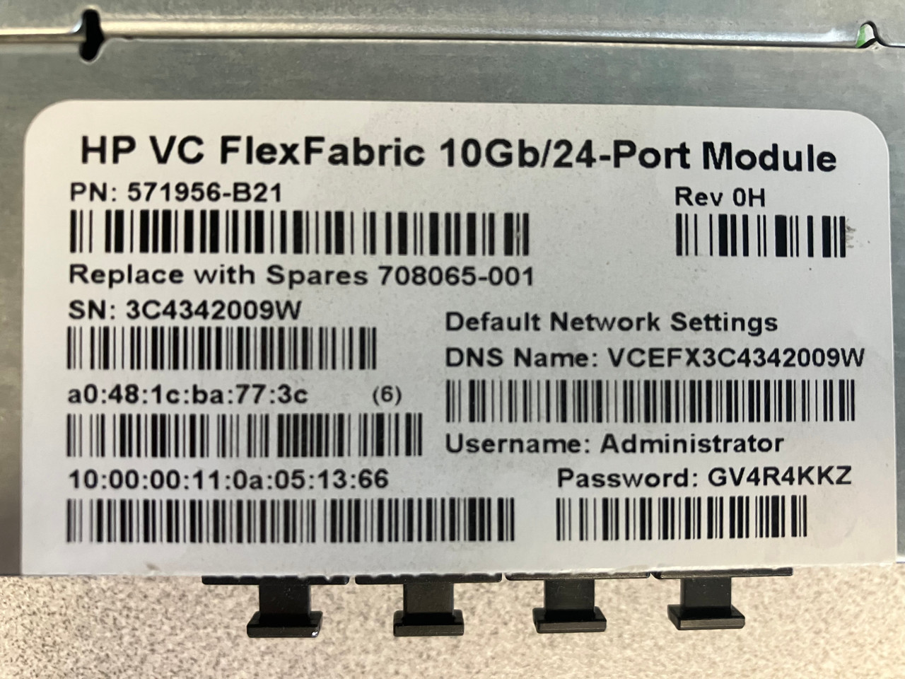 HPe 708065-001 BLc FLEX Fabric 10GB 24p R2 571956-B21