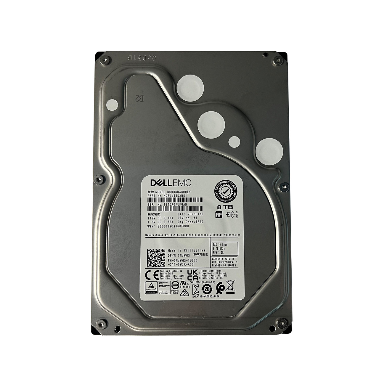 Dell NJWMG 8TB NL SAS 7.2K 12GBPS 512e 3.5" Drive MG08SDA800EY HDEJN44DAB51