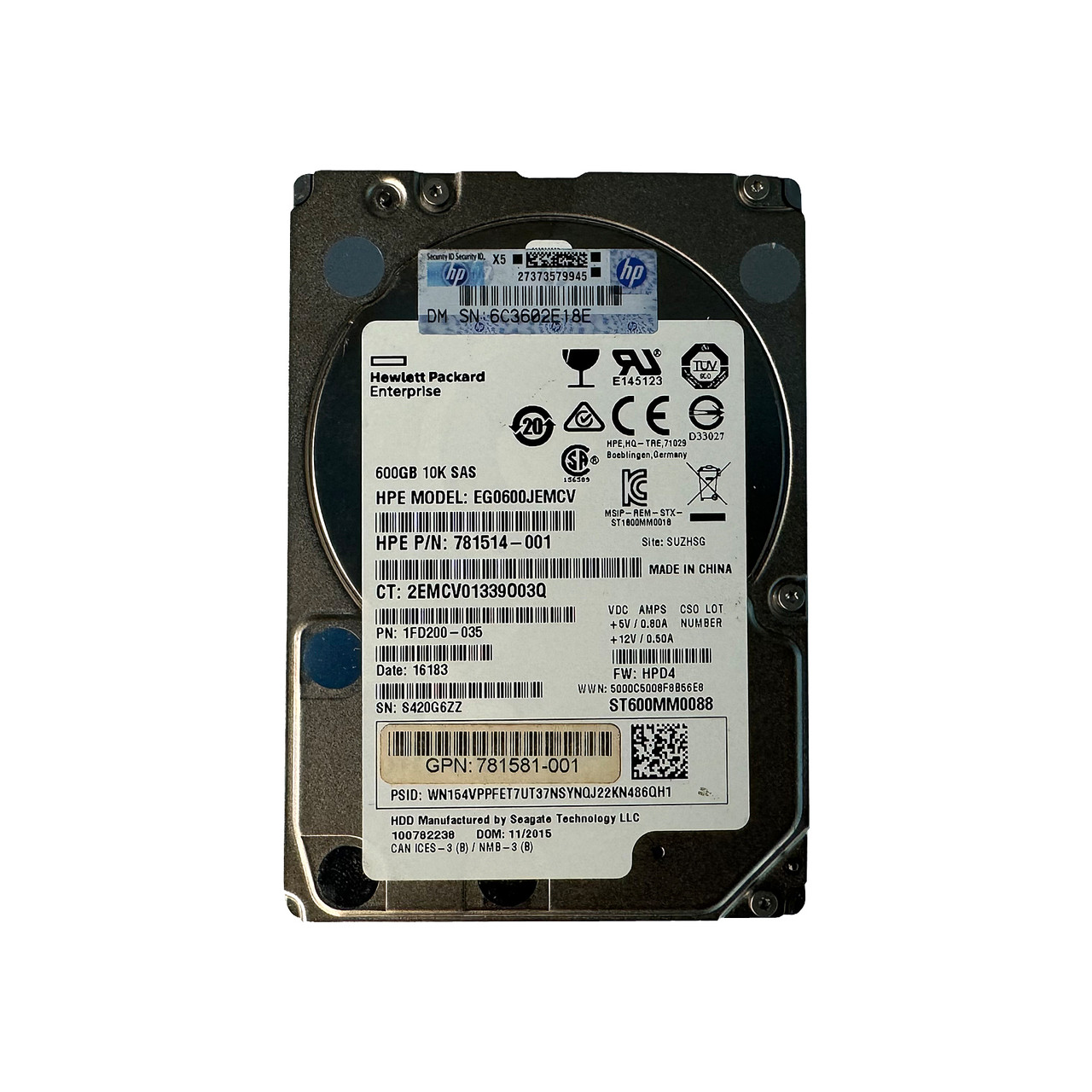 HP 781514-001 | EG0600JEMCV - Serverworlds