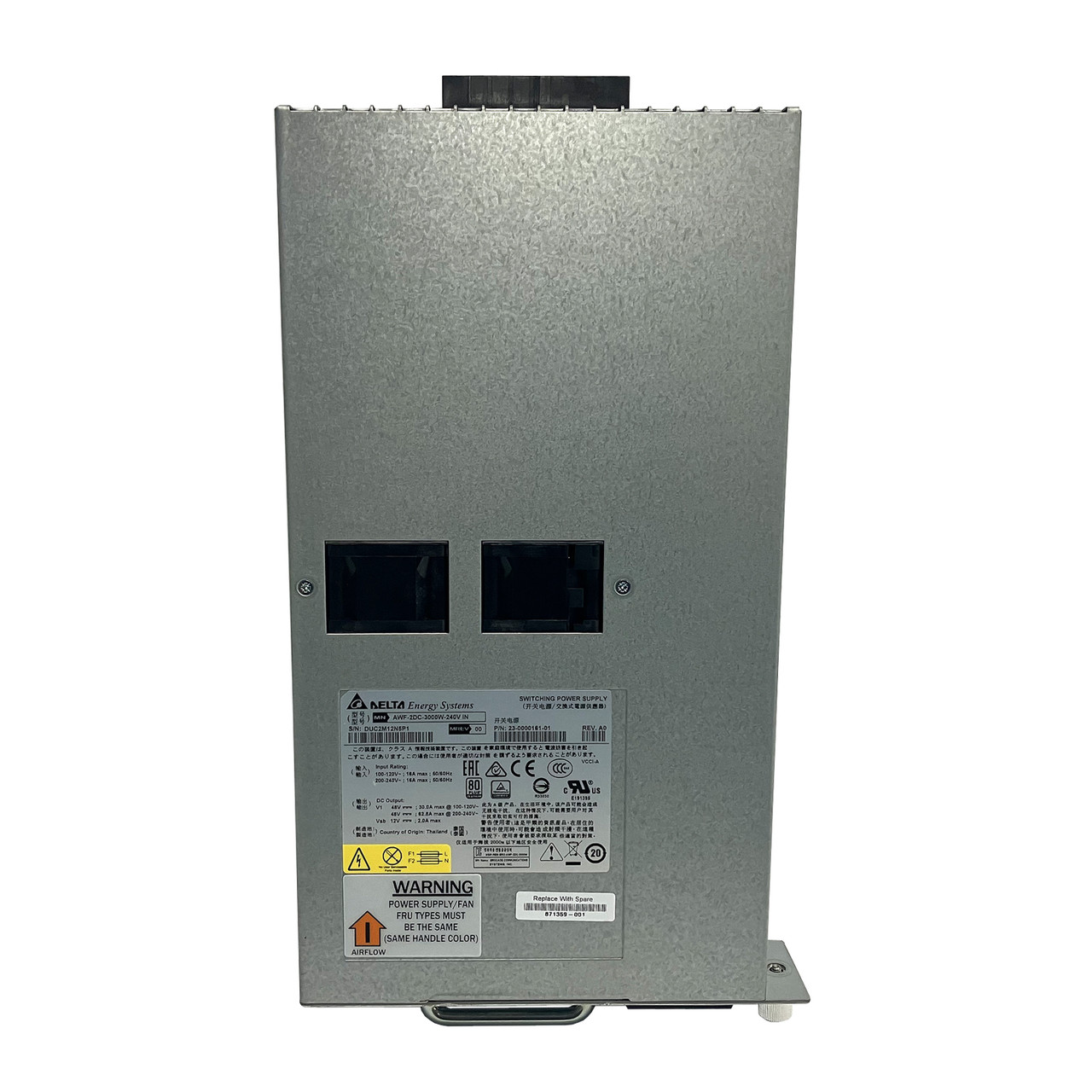 HPe 871359-001 3000W AC Power Supply P13290-001 23-0000161-01