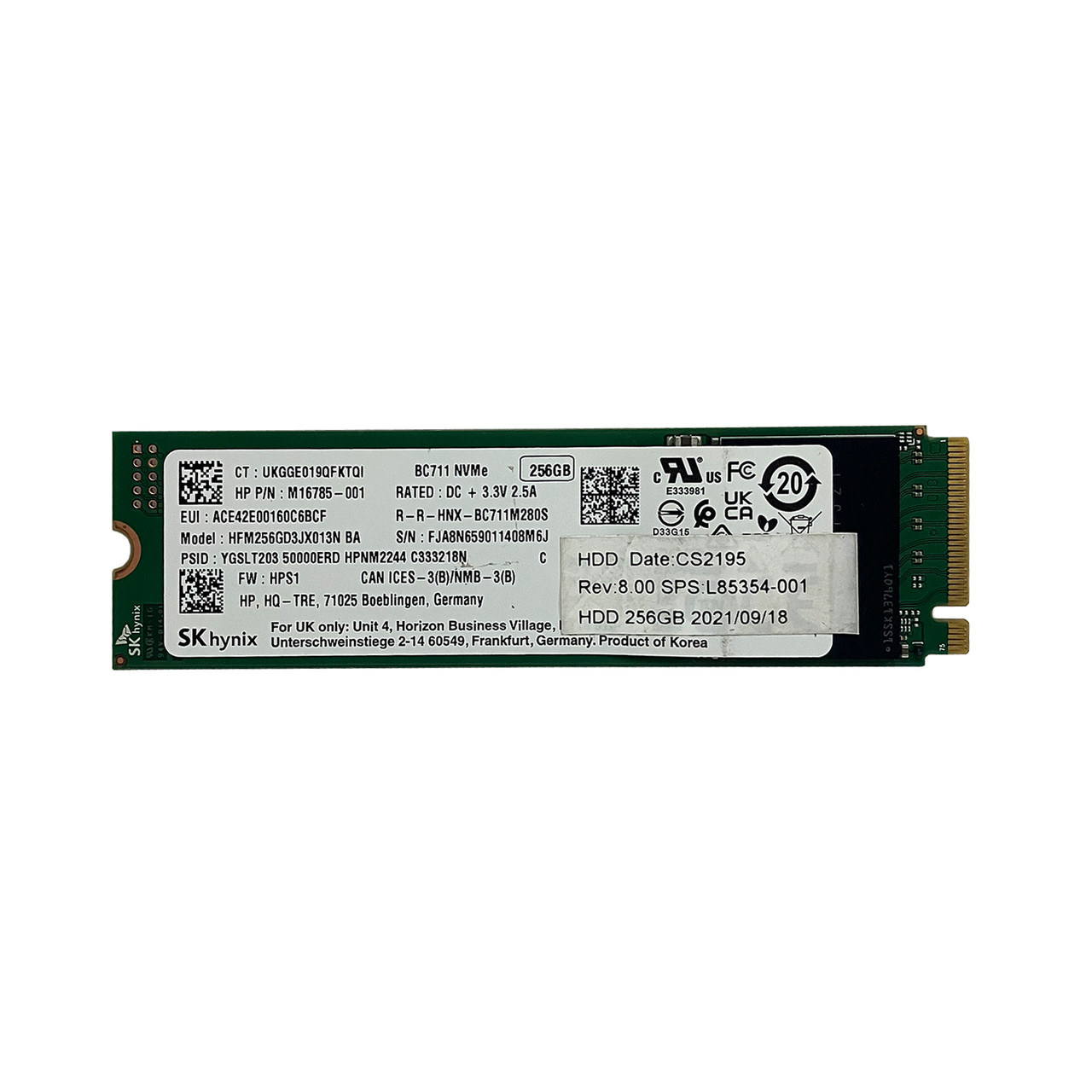 HPe M16785-001 256GB m-Key M.2 2280 SSD HFM256GD3JX013N BA
