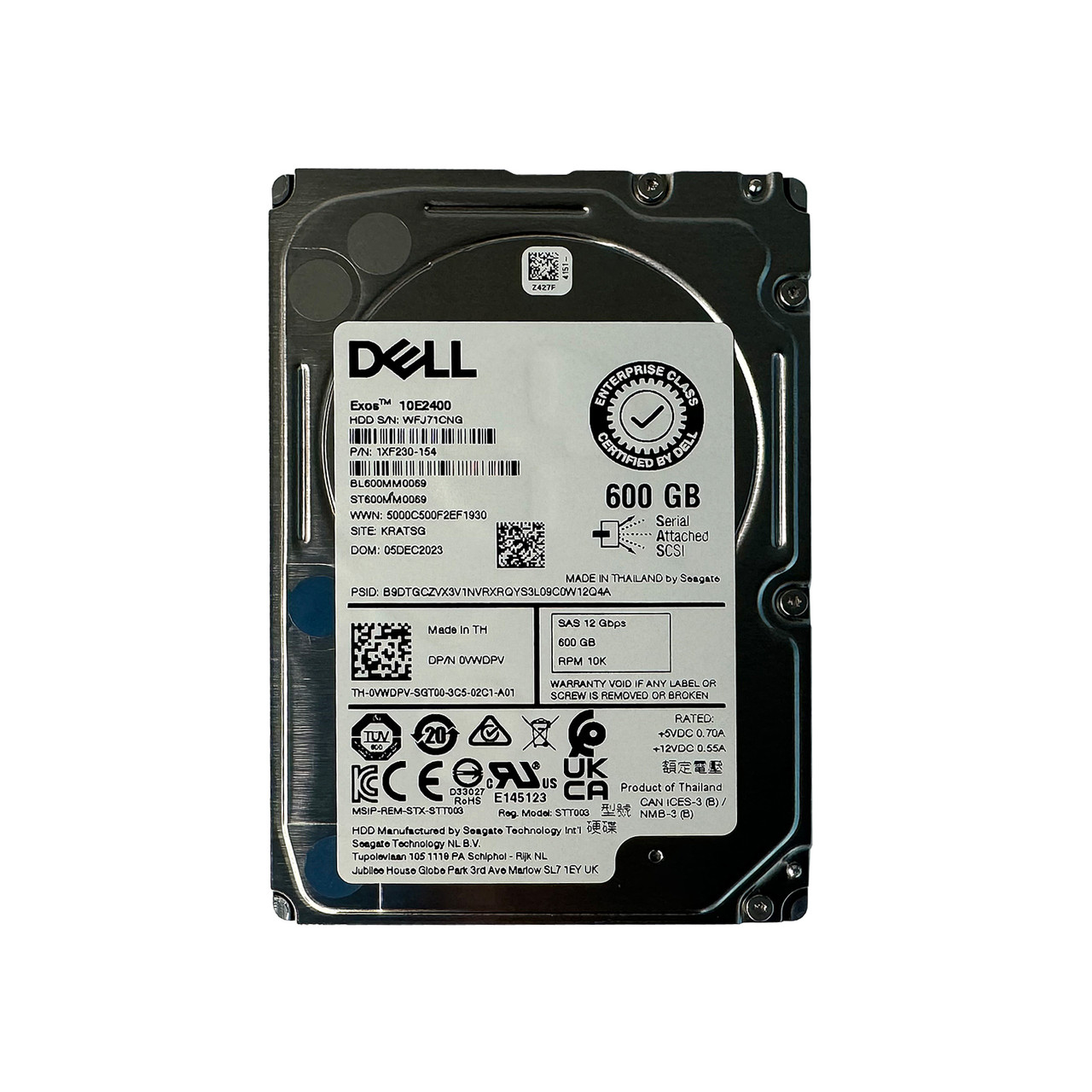 Dell XXTRP 600GB ハードドライブ ST600MM0069 Dell ST600MM0069 600GB SAS 10K 12Gbps 2.5