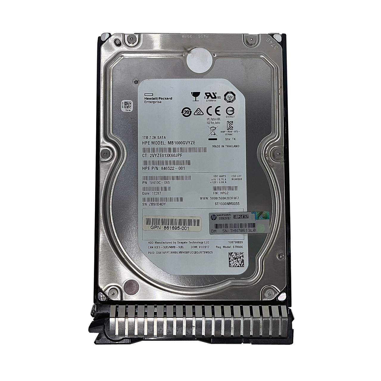 HPe 862128-001 1TB 7.2K SATA 3.5 HDD MB1000GVYZE 846522-001 861695