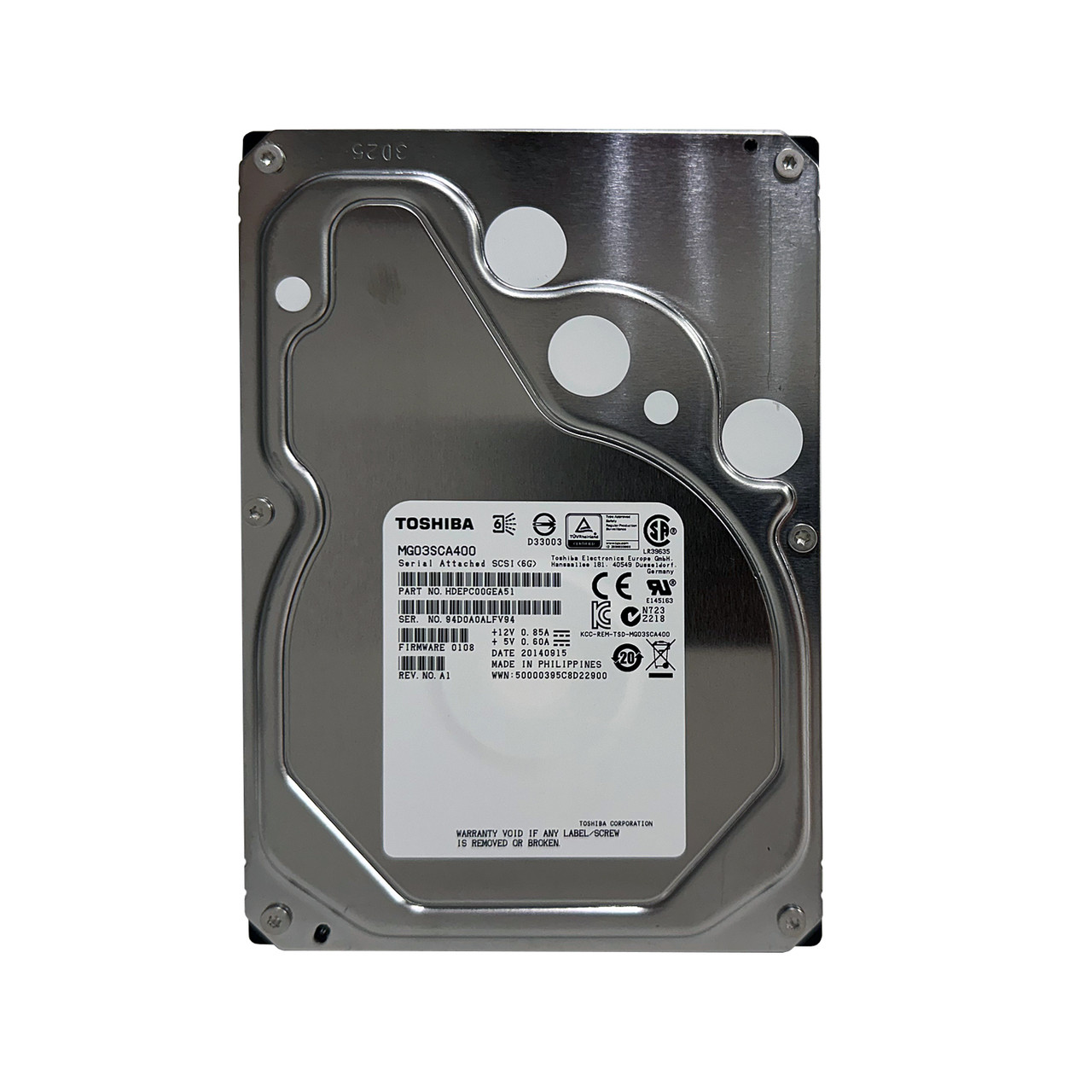 Toshiba MG03SCA400 4TB NL SAS 7.2K 6GBPS 3.5" Drive HDEPC00GEA51