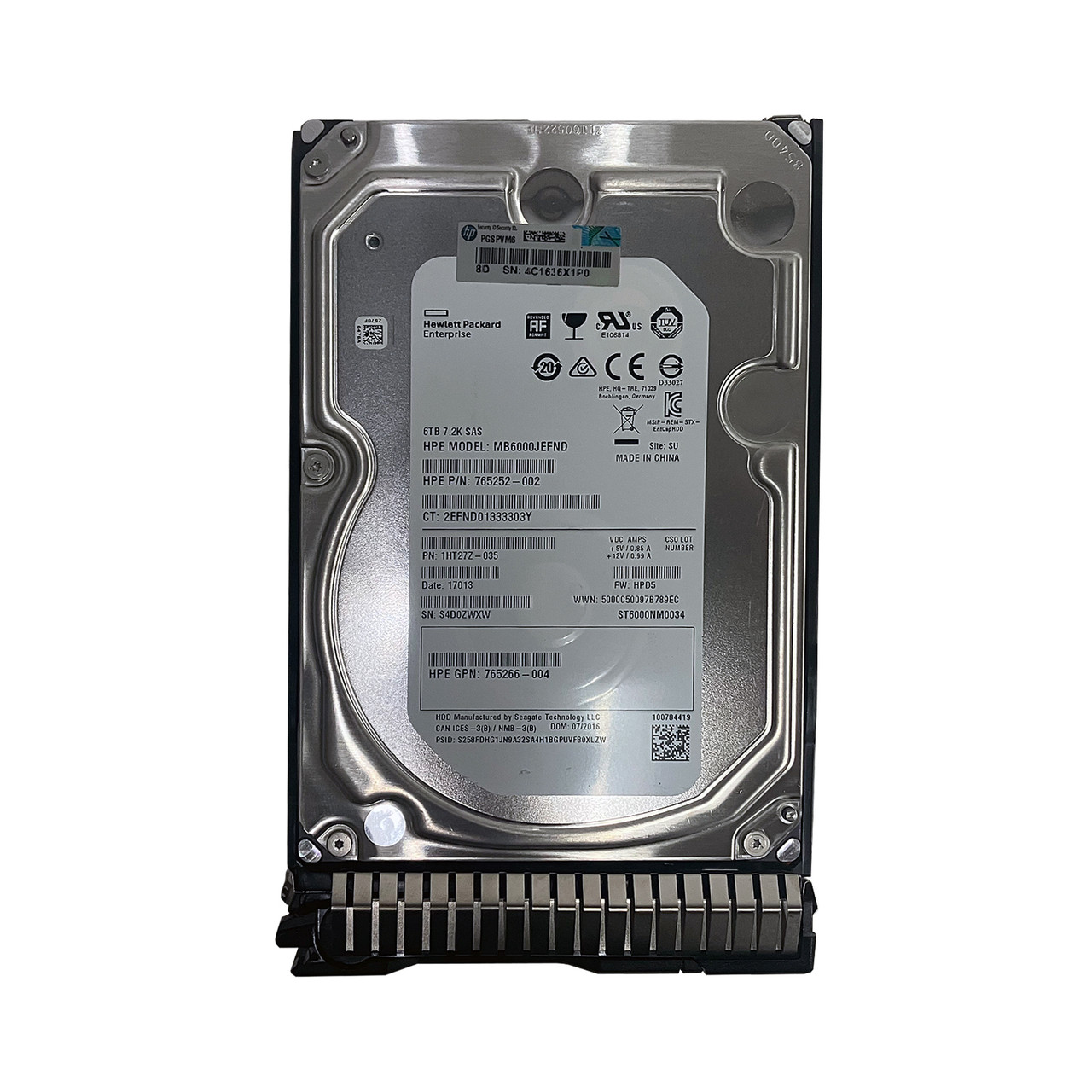 HP 765864-001 6TB 7.2K 12G SAS  3.5" HDD 765266-004 765252-002 765259