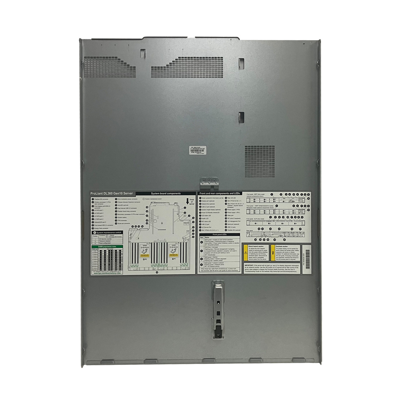 HPe 875536-001 top cover DL360 Gen10 869415-001