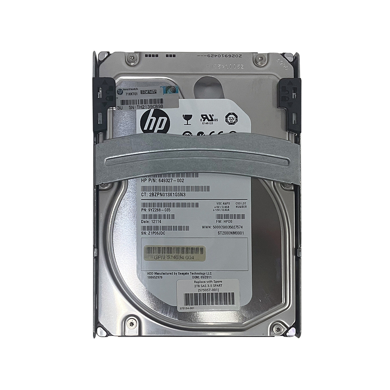HP 575057-001 2TB 6G 7.2K SAS 3.5" LFF HDD in QR tray 574761-B21