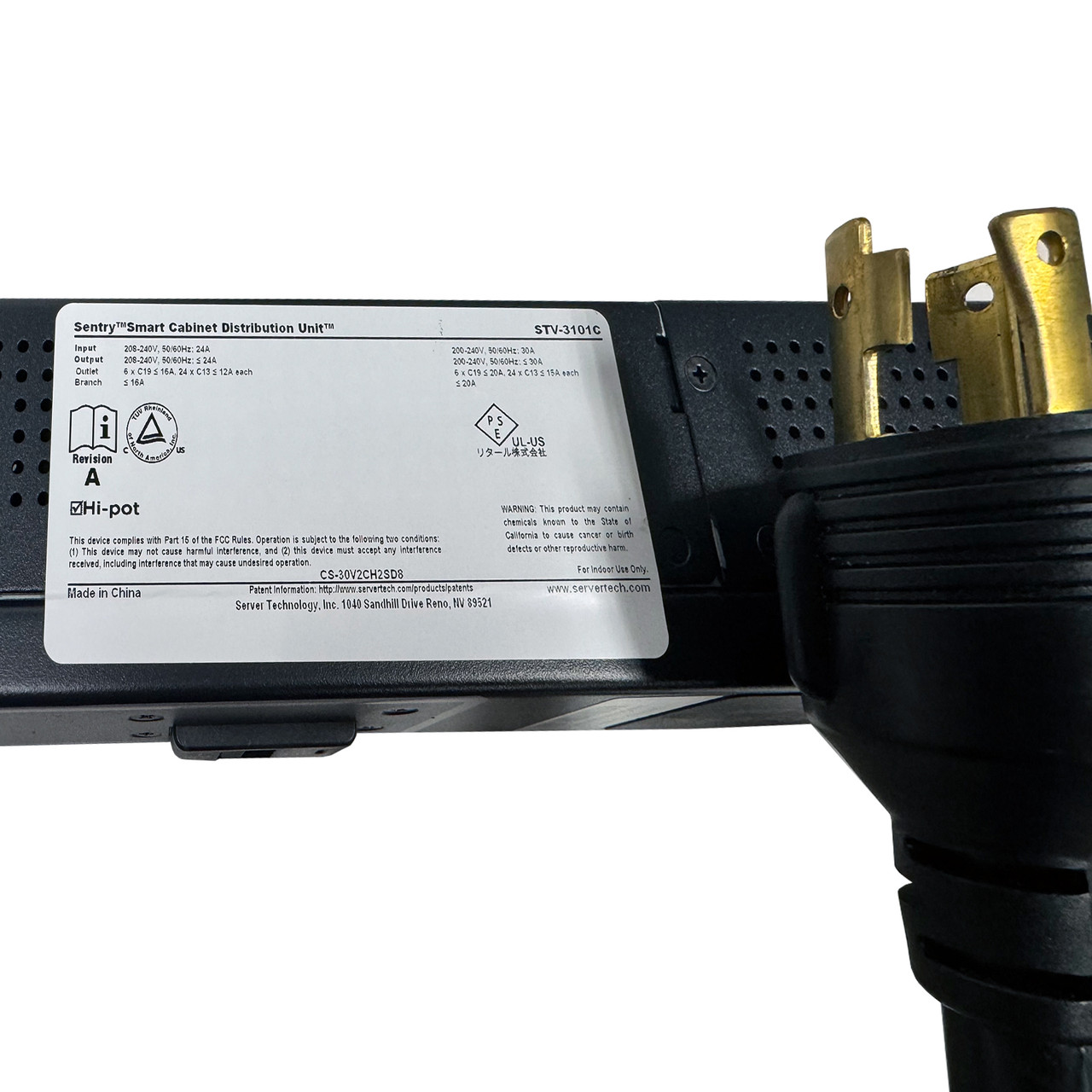 SERVER TECHNOLOGY STV-3101C 30-Outlet (24xC13, 6xC19) 208V 30A NEMA L6-30P PDU