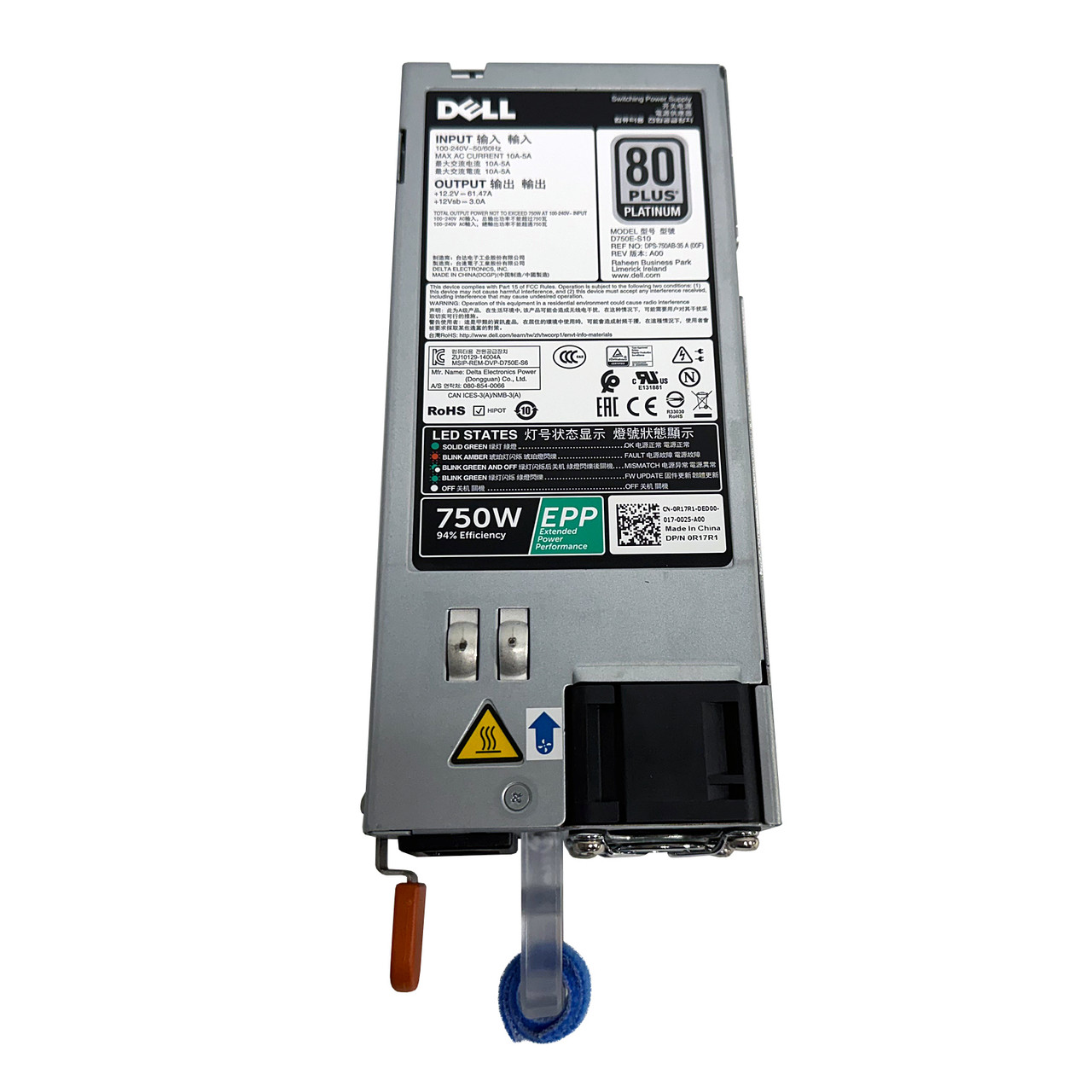 Dell R17R1 Platinum 750W Power Supply D750E-S10 DPS-750AB-35 A