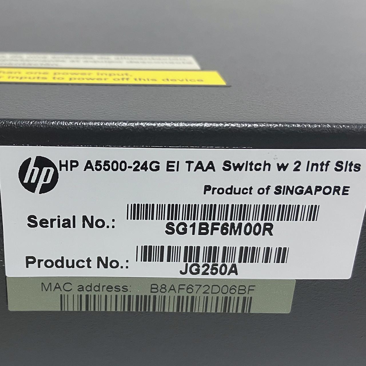 HPe JG250A A5500 24 Port TAA Switch - 2 Slot JG250A#ABA