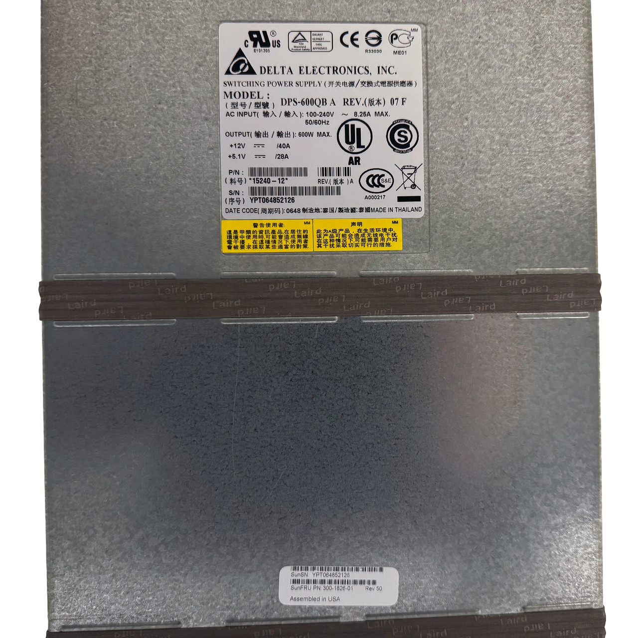 Sun 300-1826 600W Power Supply DPS-600QB A