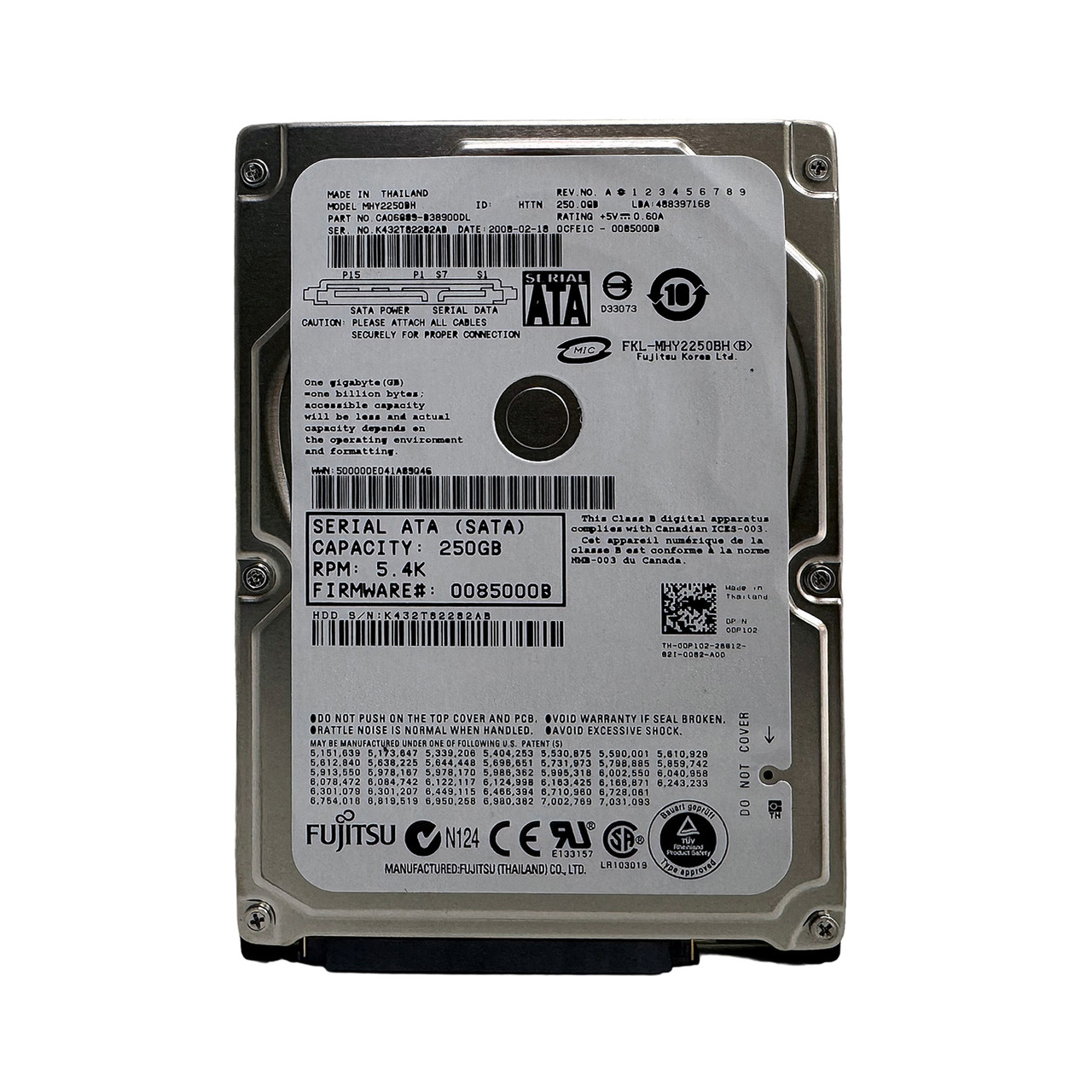 Dell DP102 250GB SATA 5.4K 2.5" Drive MHY2250BH