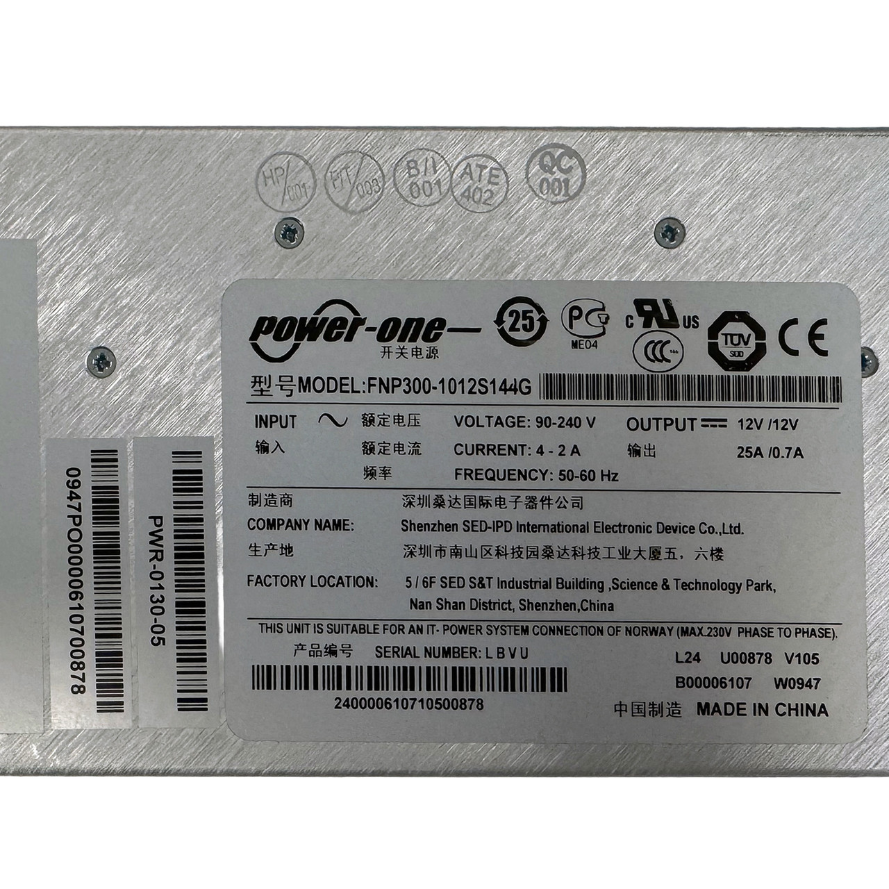 POWER ONE FNP300-1012S144G 300W Power Supply PWR-0130-05