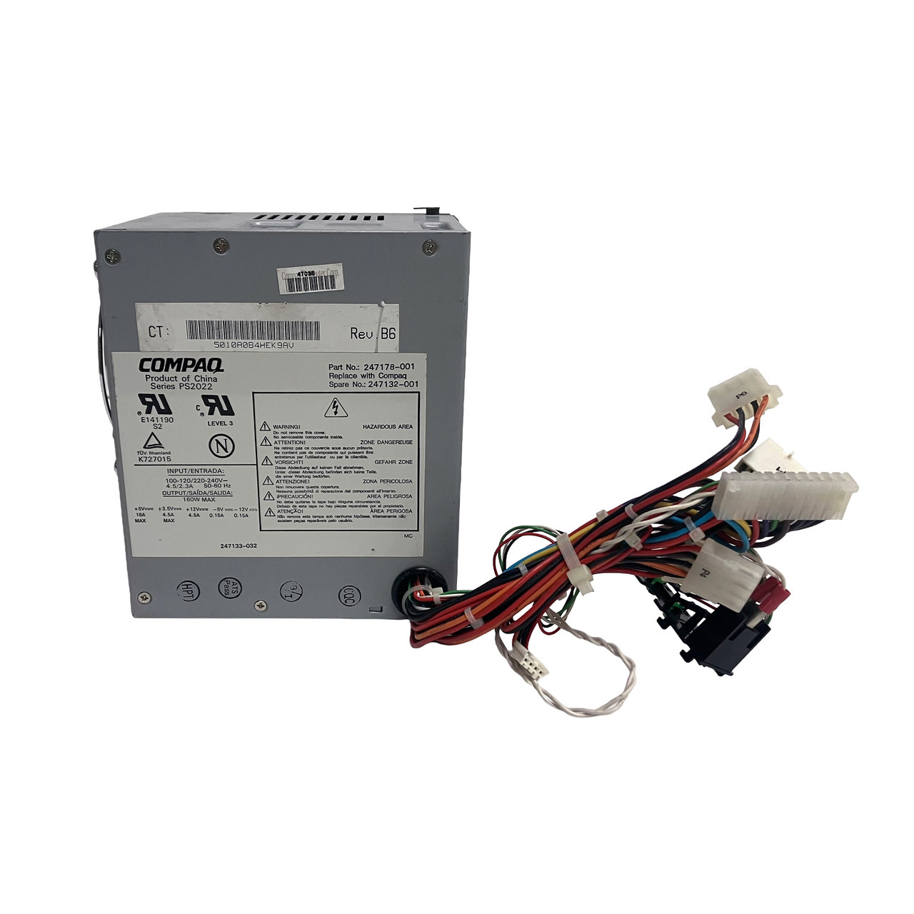 HP Compaq 247132-001 Deskpro 160W Power Supply 247178-001 