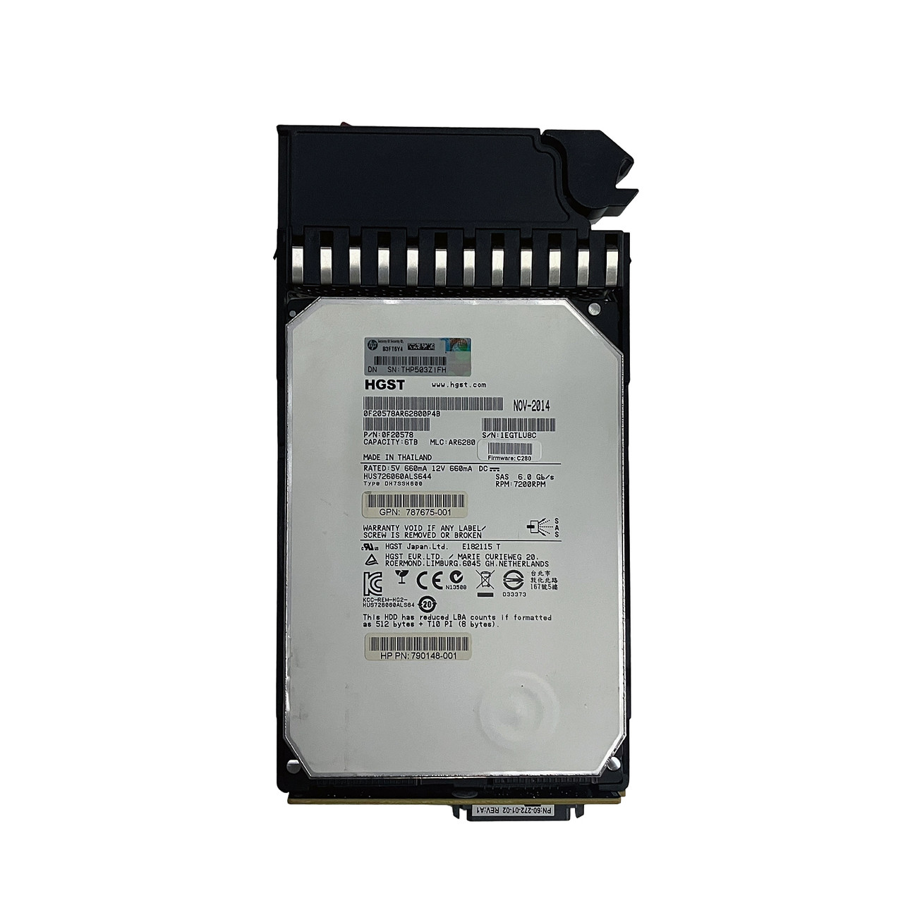 HPe 787335-001 6TB 12G SAS 7.2K MSA LFF Hot Plug HDD 790148-001 787675-001