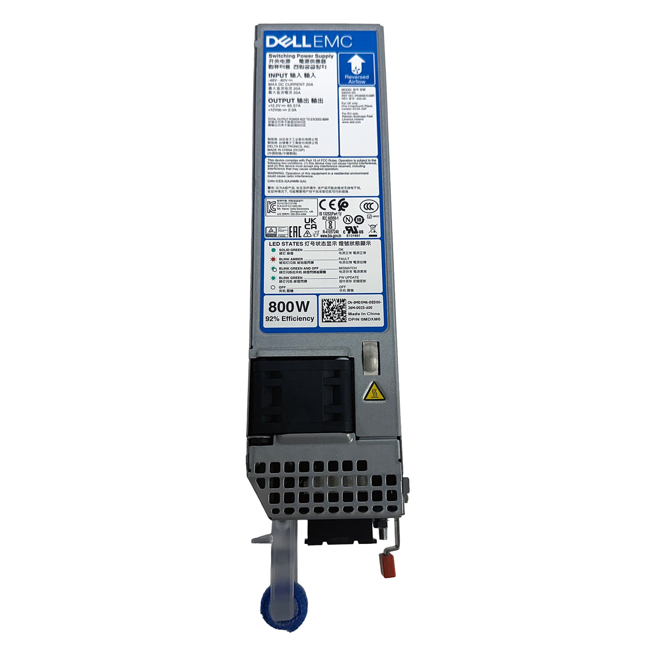 Dell MDXM6 800W DC Reversed Airflow Power Supply D800D-S0 DPS-800AB-70 A