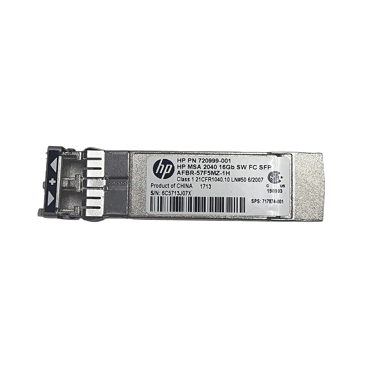 HP 720999-001 MSA 2040 16GB SW FIBRE CHANNEL SFP+ TRANSCEIVER 717874-001