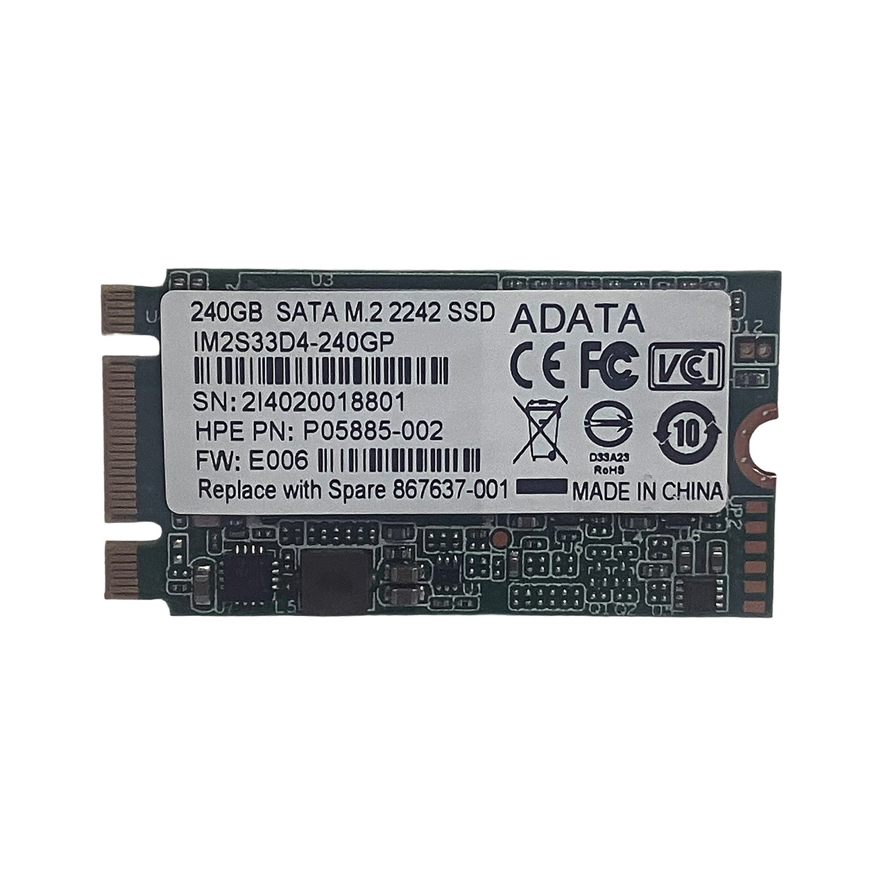 HPe 867637-001 240GB  SATA M.2 2242 SSD 866844-B21 P05885-002