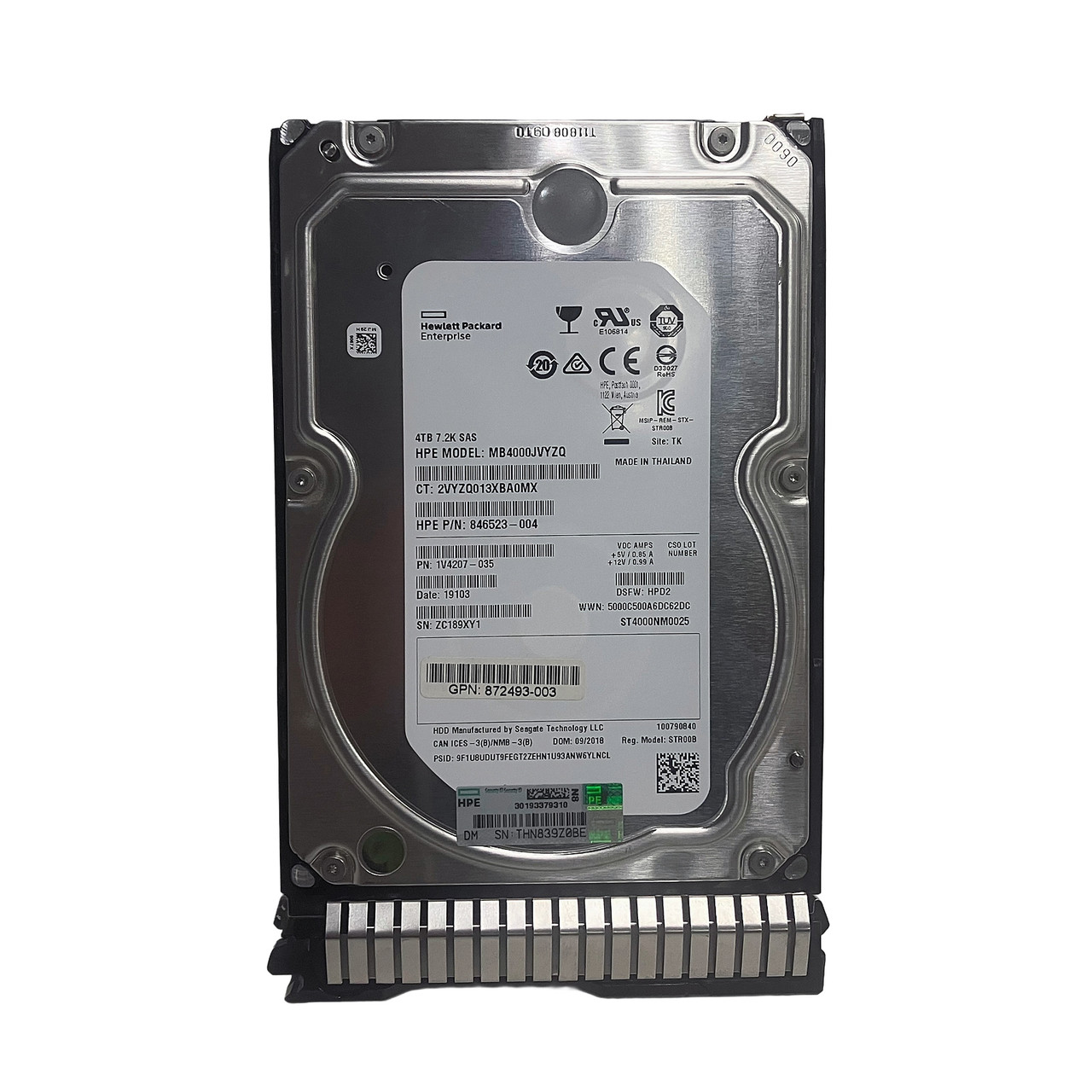 HPe 872745-001 4TB LFF SAS 12G MDL SC Tray Hot Plug HD 872487-B21  846523-004 872493-003