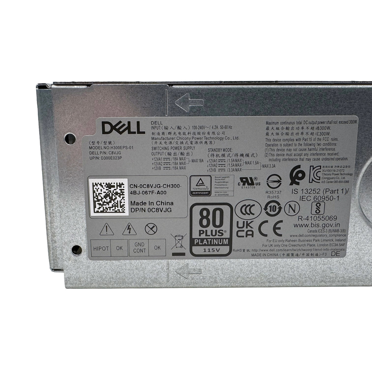 DELL C8VJG Optiplex 7020 SFF Tower 300W Power Supply H300EPS-01 D300E023P