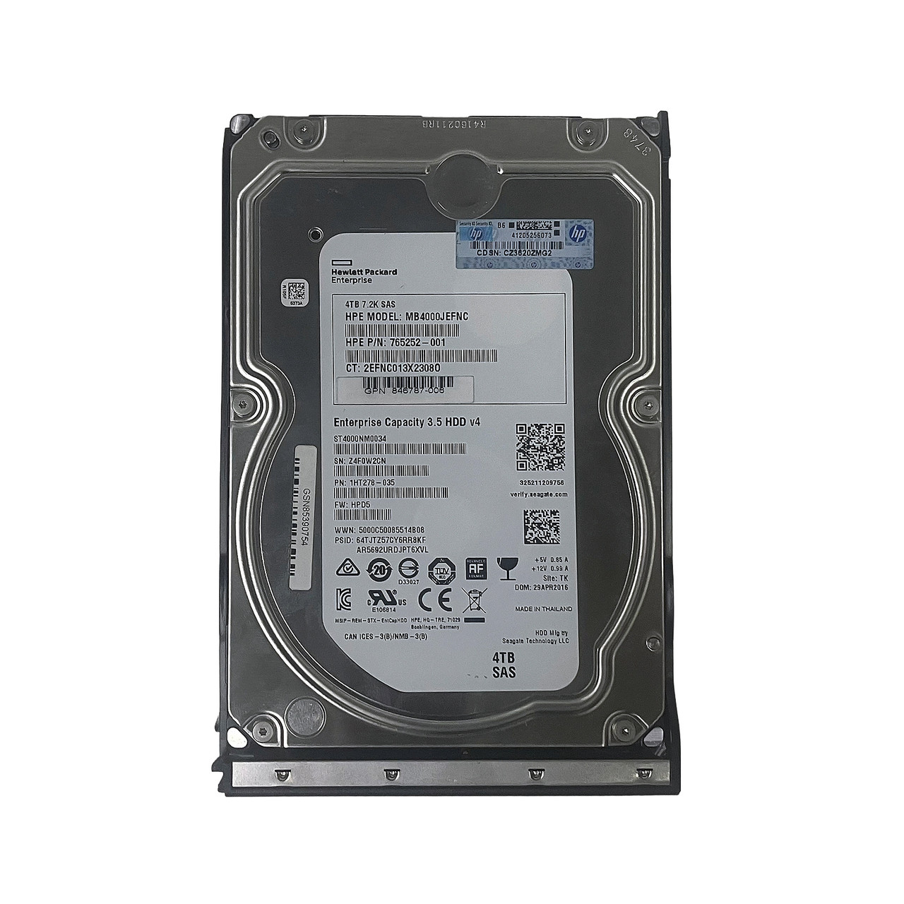 HPe 847035-001 4TB 12G 7.2K Hot Pluggable SAS LFF 846787-001
