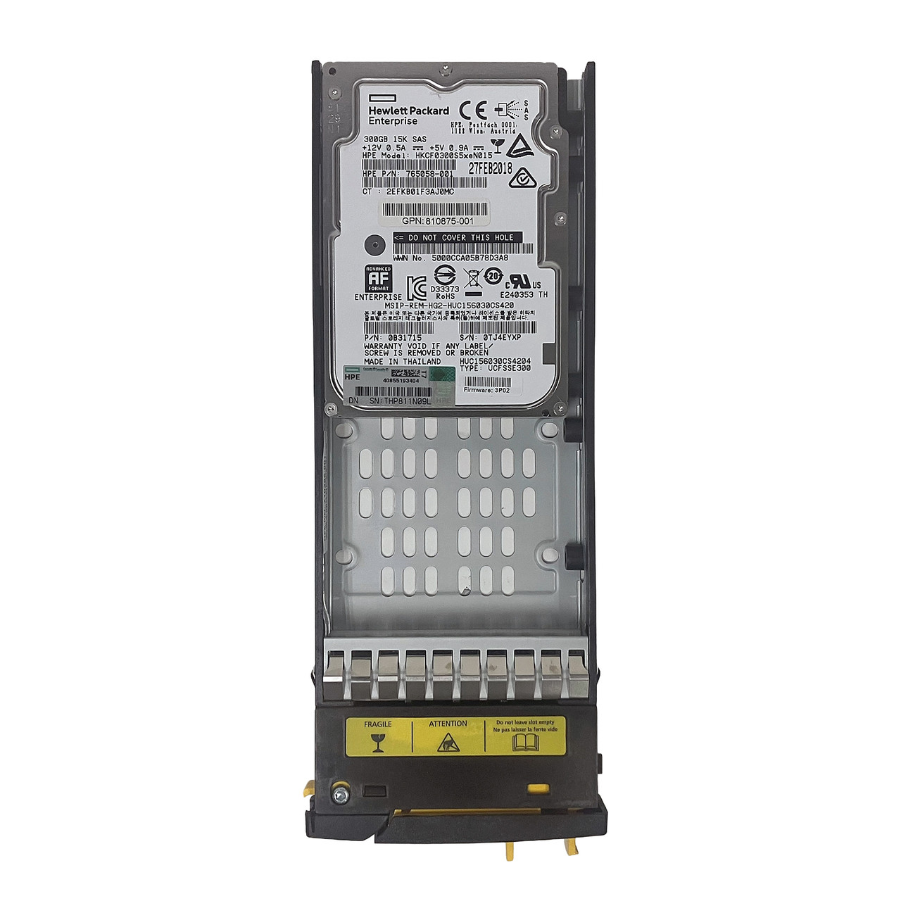  HPe 810763-001  3Par 300GB 15K SAS 12G SS8000 K2P97B 810875-001 765058-001
