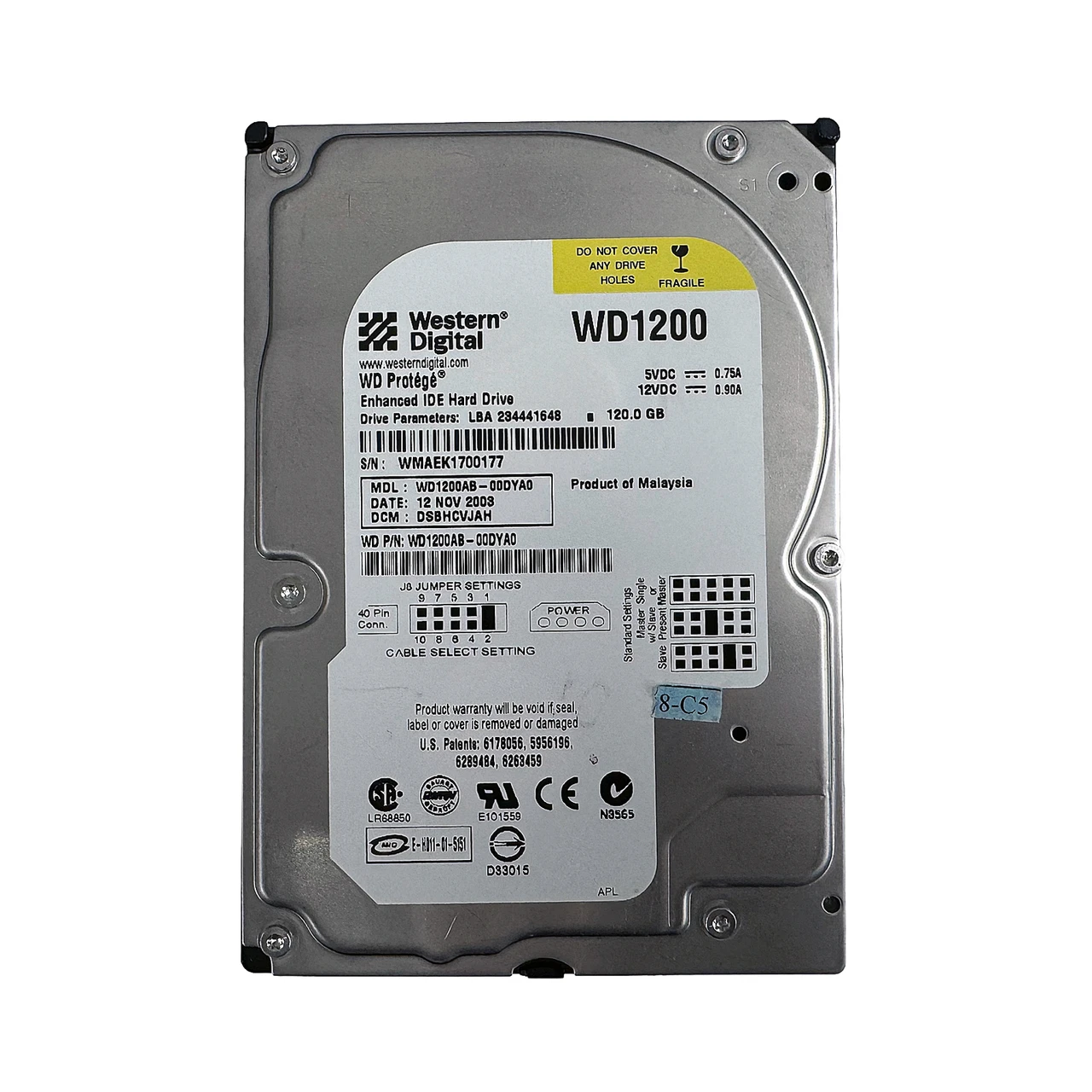 WESTERN DIGITAL WD1200 120GB 7.2K IDE 3.5" HDD