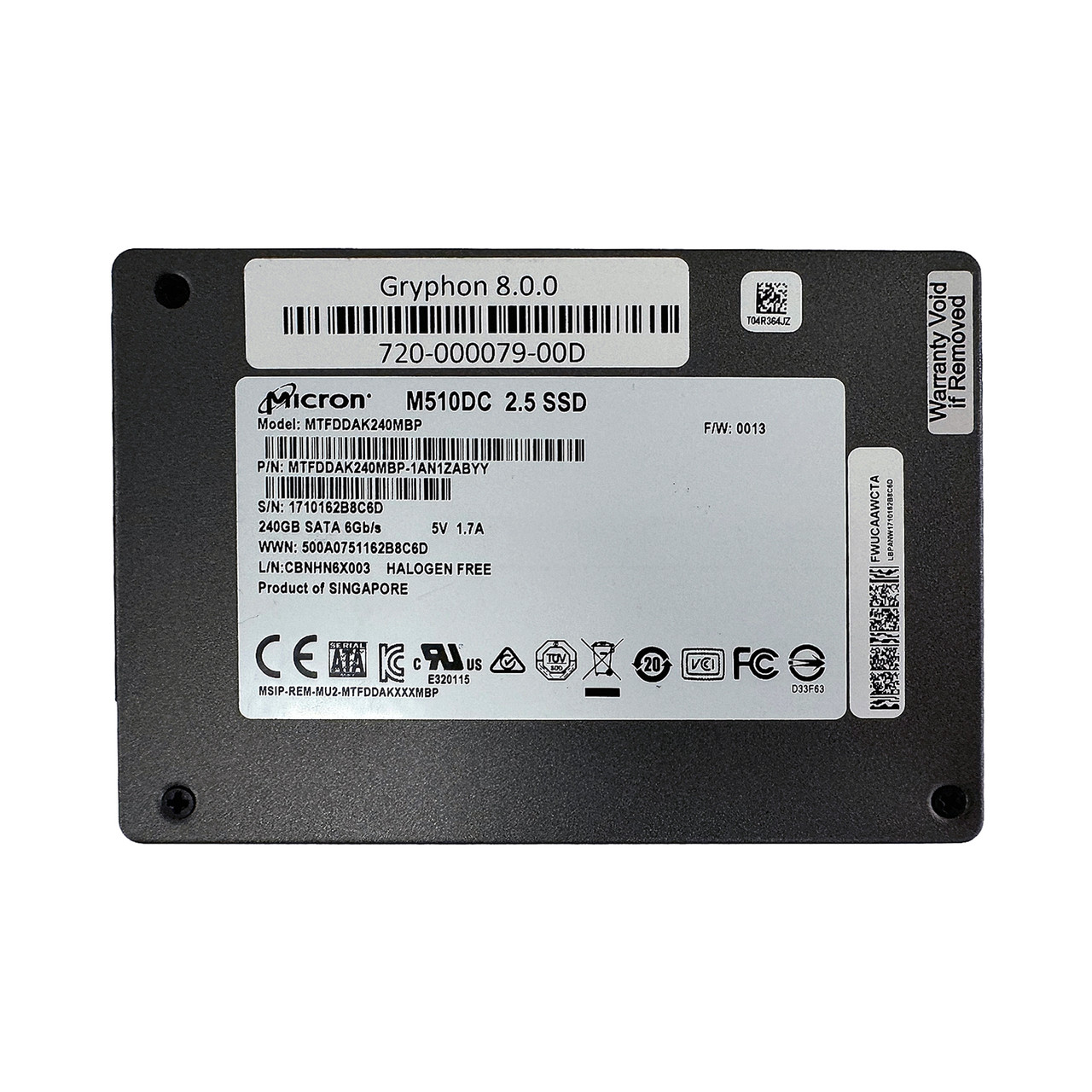MICRON MTFDDAK240MBP 240GB 6G SATA 2.5" SSD MTFDDAK240MBP-1AN1ZABYY