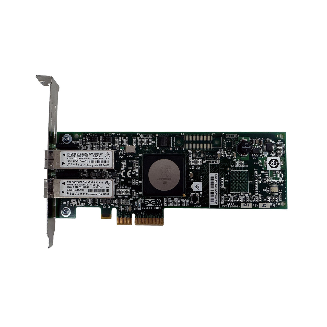 EMULEX FC1120005-01C Dual Port 4GB PCI-E Fiber Channel HBA (FH)