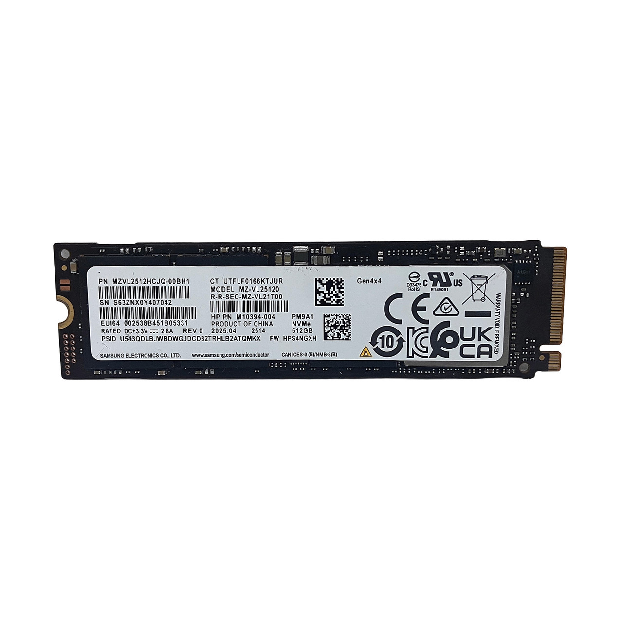 HPe M10394-00X 512GB NVMe SSD M.2 4.0x4 Gen4  PM9A1 Samsung  MZVL2512HCJQ-00BH1
