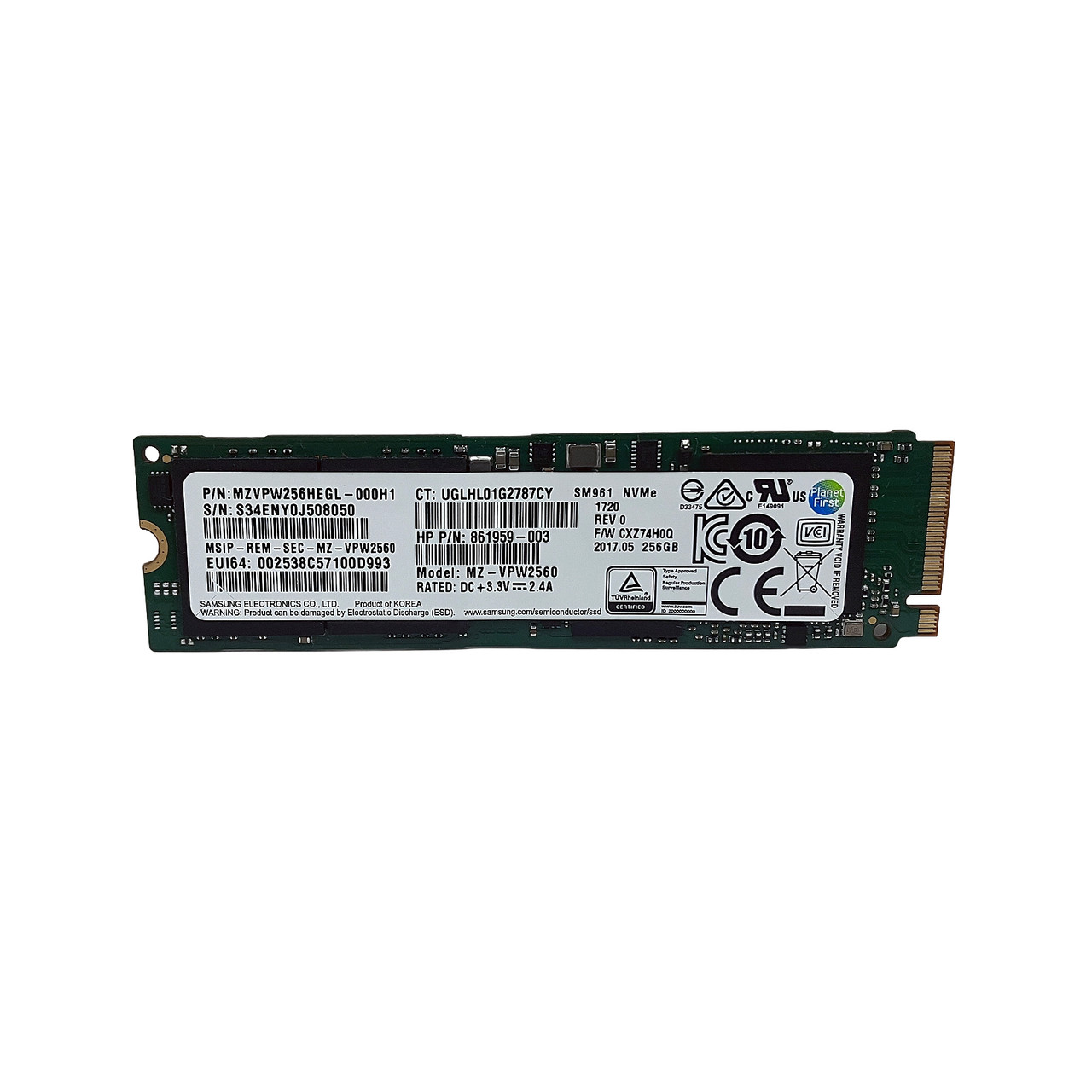 HPe 861959-003 256GB MLC G3 NVMe M.2 2280 SSD MZVPW256HEGL