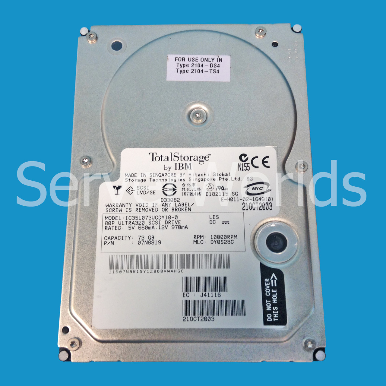 IBM 07N8819 73GB U320 10K 80pin SCSI 