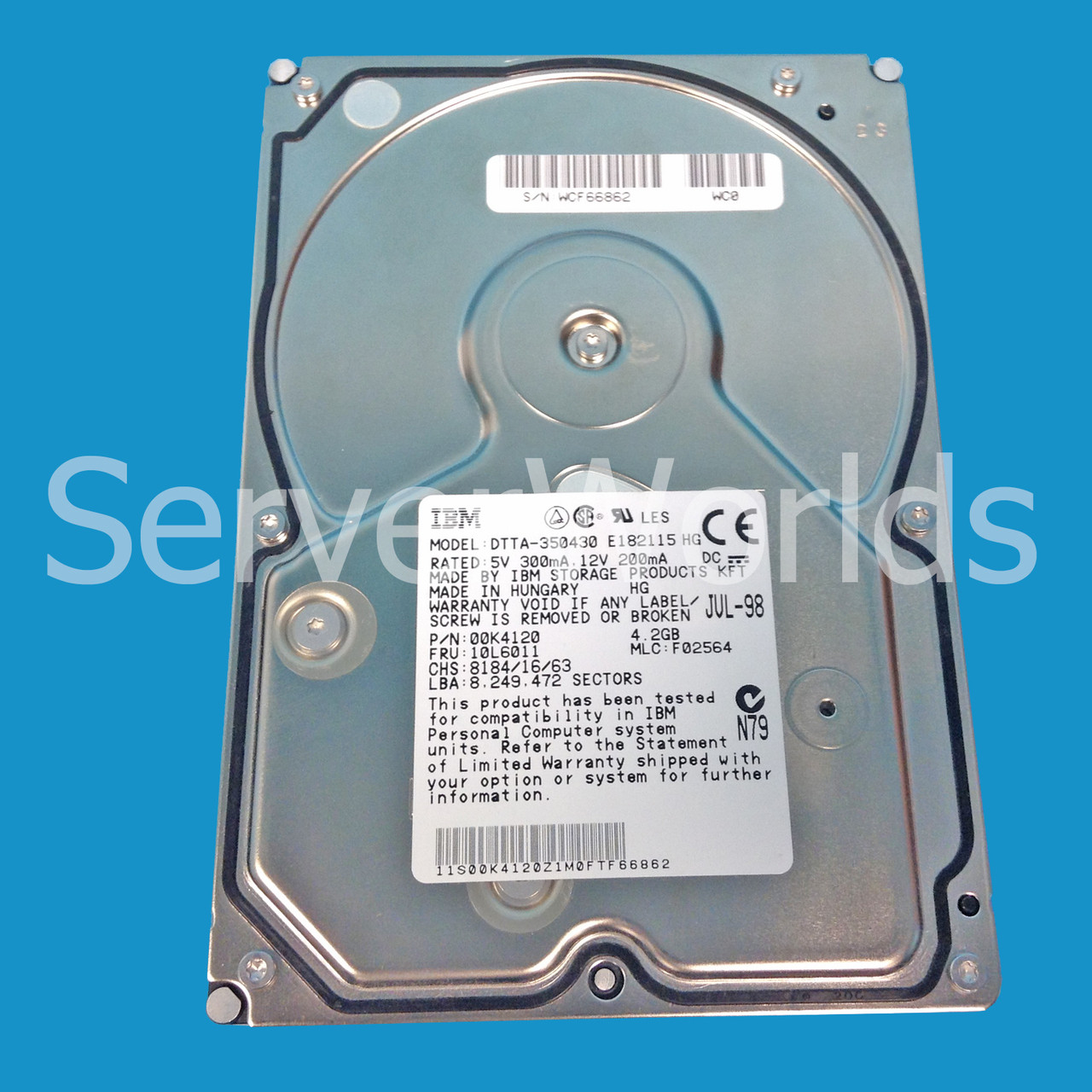 IBM 10L6011 4GB IDE Hard Drive 00K4120, DTTA-350430