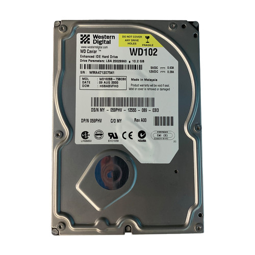 Dell 59PHV 10.2GB 7.2K 3.5" IDE Drive WD102BB-75BCB0