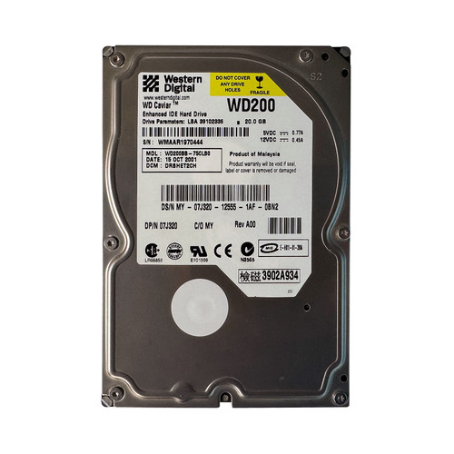 Dell 7J320 20GB 7.2K 3.5" IDE Drive WD200BB-75CLB0