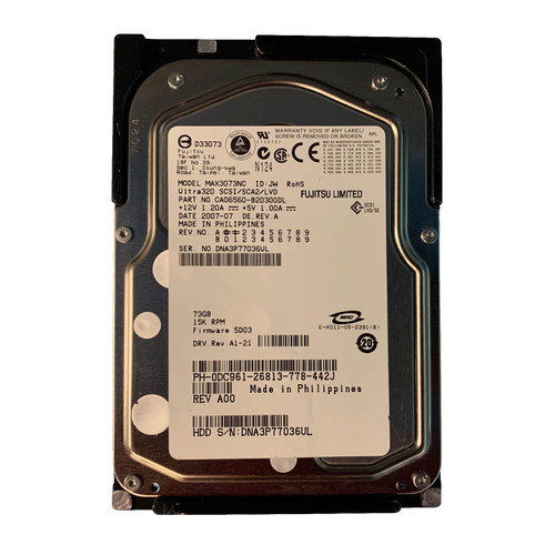 Dell DC961 73GB U320 15K 80Pin Drive CA06682-B40300LD MAX3073NC