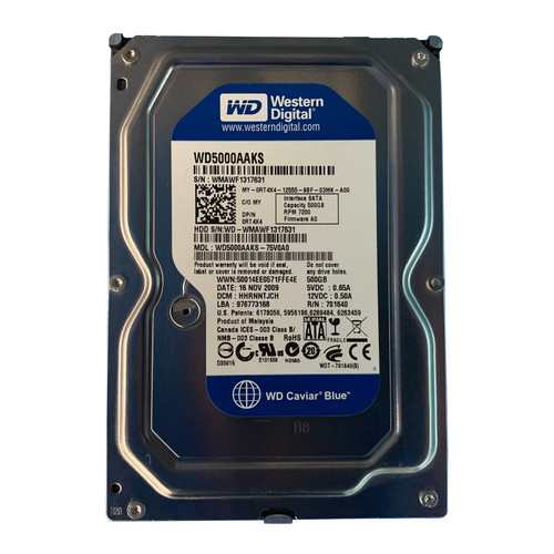 Dell RT4X4 500GB SATA 7.2K 3GBPS 3.5" Drive WD5000AAKS-75V0A0