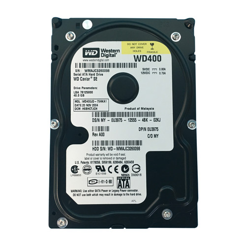 Dell U3975 40GB SATA 7.2K 1.5GBPS 3.5" Drive WD400JD-75HKA1