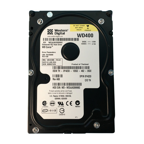 Dell Y4233 40GB 7.2K 3.5" IDE Drive WD400BB-75FJA1