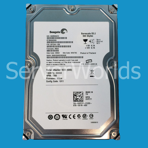 Dell YP777 500GB NL SAS 7.2K 3GBPS 3.5" Drive 9EF244-050 ST3500620SS