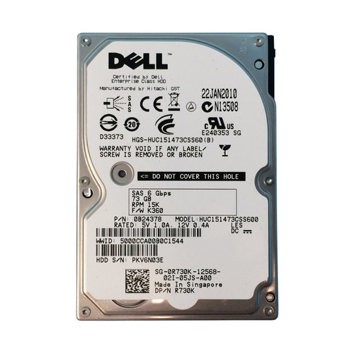 Dell R730K 73GB SAS 15K 6GBPS 2.5" Drive 0B24378 HUC151473CSS600