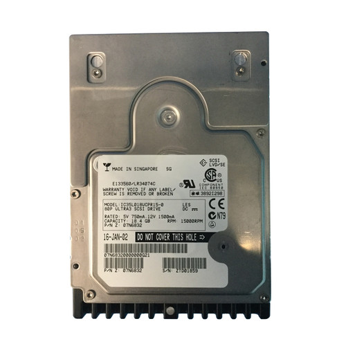 IBM 07N6832 18GB 15K 80Pin SCSI 3.5" HDD