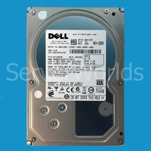 Dell 6C10R 2TB SATA 7.2K 3GBPS ES 3.5" Drive 0F10630 HUA722020ALA330