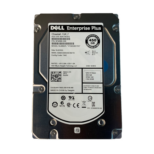 Dell 3J3K9 Compellent 450GB SAS 15K 6GBPS 3.5" Drive ST3450857SS 9FM066-058
