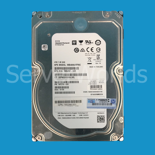 HP 765252-001 4TB 12G 7.2K SAS LFF Hard Drives 765257-B21, 765863-001