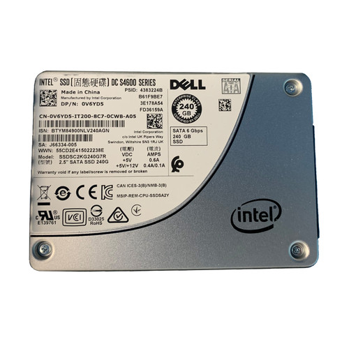 Dell V6YD5 240GB SATA 6GBPS Enterprise 2.5" SSD SSDSC2KG240G7R